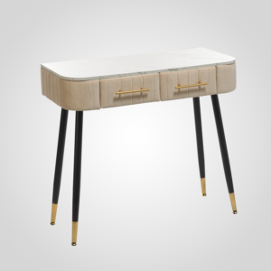 Интерьерная Бархатная Бежевая Консоль Малая